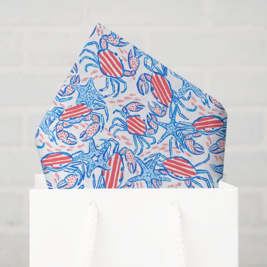 Preppy Patriotic Crabs Seidenpapier (Geschenktüte)