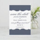 Preppy Pattern Save the Date Card (Stehend Vorderseite)