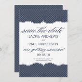 Preppy Pattern Save the Date Card (Vorne/Hinten)