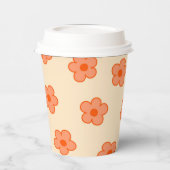 Preppy Peach Orange Hippie Blume Pappbecher (Links)