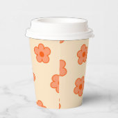 Preppy Peach Orange Hippie Blume Pappbecher (Rechts)