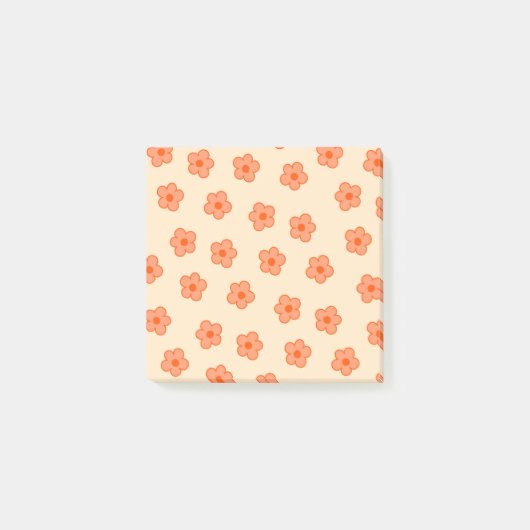 Preppy Peach Orange Hippie Blume Post-it Klebezettel (Vorderseite)