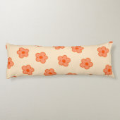 Preppy Peach Orange Hippie Blume Seitenschläferkissen (Rückseite)