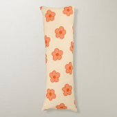 Preppy Peach Orange Hippie Blume Seitenschläferkissen (Vorderseite Vertikal)