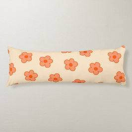 Preppy Peach Orange Hippie Blume Seitenschläferkissen