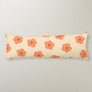 Preppy Peach Orange Hippie Blume Seitenschläferkissen