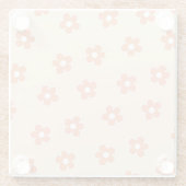 Preppy Peach White Hippie Blume Muster Glasuntersetzer (Rückseite)