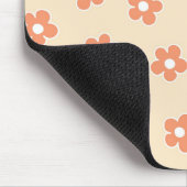 Preppy Peach White Hippie Blume Muster Mousepad (Ecke)