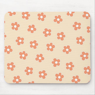 Preppy Peach White Hippie Blume Muster Mousepad