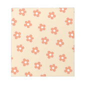 Preppy Peach White Hippie Blume Muster Notizblock (Vorderseite)