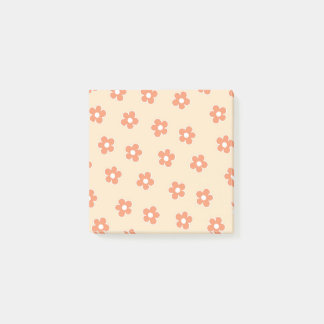 Preppy Peach White Hippie Blume Muster Post-it Klebezettel