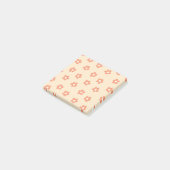 Preppy Peach White Hippie Blume Muster Post-it Klebezettel (angewinkelt)