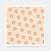 Preppy Peach White Hippie Blume Muster