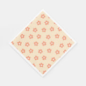Preppy Peach White Hippie Blume Muster Serviette (Ecke)
