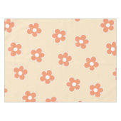 Preppy Peach White Hippie Blume Muster Tischdecke (Vorderseite (Horizontal))