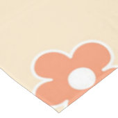 Preppy Peach White Hippie Blume Muster Tischdecke (Schrägansicht)