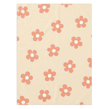 Preppy Peach White Hippie Blume Muster