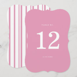 Preppy Peony Pink Chic Die Cut Wedding Table Numbe Einladung