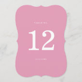 Preppy Peony Pink Chic Die Cut Wedding Table Numbe Einladung (Vorderseite)