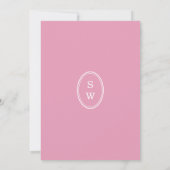Preppy Peony Pink Chic Monogram Wedding Menu Card Einladung (Rückseite)