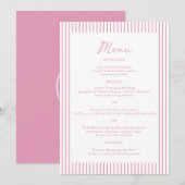 Preppy Peony Pink Chic Monogram Wedding Menu Card Einladung (Vorne/Hinten)