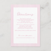 Preppy Peony Pink Chic Wedding Directions Card Begleitkarte (Vorderseite)