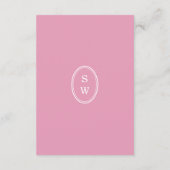Preppy Peony Pink Chic Wedding Directions Card Begleitkarte (Rückseite)