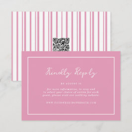 Preppy Peony Pink Chic Wedding Online RSVP Card Begleitkarte