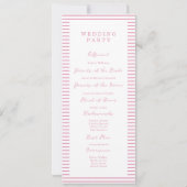 Preppy Peony Pink Chic Wedding Program Card Einladung (Rückseite)