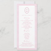 Preppy Peony Pink Chic Wedding Program Card Einladung (Vorderseite)