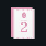 Preppy Peony Pink Chic Wedding Table Number Card Einladung<br><div class="desc">Preppy Peony Pink Wedding Table Number Card — a chic, elegant reception detail for a stylish modern wedding. Inspired by the preppy romance aesthetic and barbiecore pink trend, this refined table number card is perfect for the classic country club bride who loves polished feminine décor. Style it with gold table...</div>