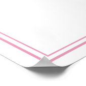 Preppy Peony Pink Chic Wedding Welcome Sign Poster (Ecke)