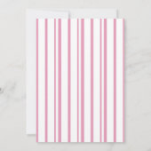 Preppy Peony Pink Striped Wedding Invitation Einladung (Rückseite)