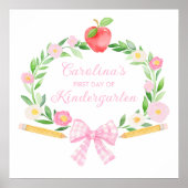 Preppy Personalisiert First day of school Bow Poster (Vorne)