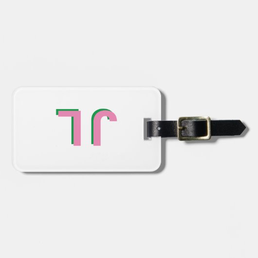 Preppy Personalisiert Initial Gepäckanhänger (Vorderseite horizontal)