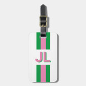 Preppy Personalisiert Initial Gepäckanhänger (Vorderseite vertikal)