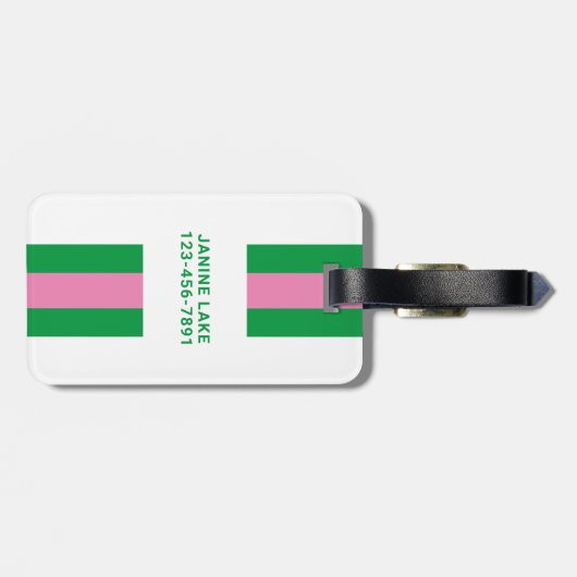 Preppy Personalisiert Initial Gepäckanhänger (Rückseite horizontal)