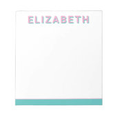 Preppy Personalisiert Modern Notepad Notizblock (Vorderseite)