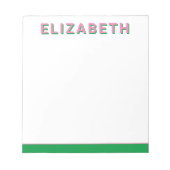 Preppy Personalisiert Modern Notepad Notizblock (Vorderseite)