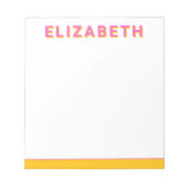 Preppy Personalisiert Modern Notepad Notizblock (Vorderseite)