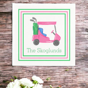 Preppy Personalisiert Pink Golf Cart Serviette