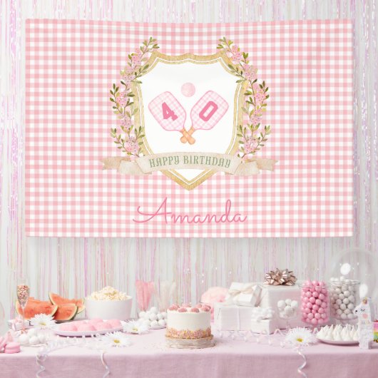 Preppy Pickle Ball | Benutzerdefiniertes Geburtsja Banner (Party)