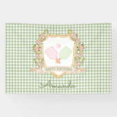 Preppy Pickle Ball Happy Birthday Banner (Horizontal)