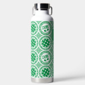 Preppy Pickleball Damask - Green Dink Motif Trinkflasche (Vorderseite)