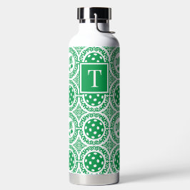 Preppy Pickleball Damask - Green Dink Motif Trinkflasche