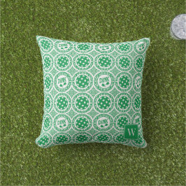 Preppy-Pickleball-Damask – Grünes Dink-Muster   Kissen