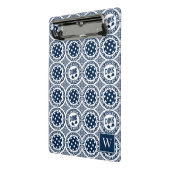 Preppy Pickleball Damask – Navy Dink Motif   Mini Klemmbrett (Gewinkelt2)