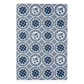 Preppy Pickleball Damask – Navy Dink Motif   Mini Klemmbrett (Rückseite)