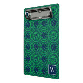 Preppy Pickleball Damask – Navy & Green Dink Mini Klemmbrett (Gewinkelt2)