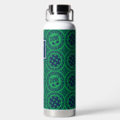 Preppy Pickleball Damask - Navy & Green Dink Trinkflasche (Rückseite)
